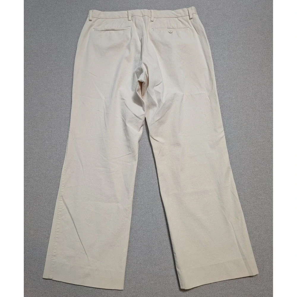 Banana Republic Dress Pants Mens 34x32 Khaki Flat Front Cotton Stretch Chino